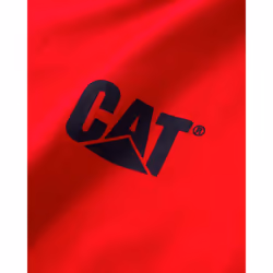 Caterpillar Men's Trademark T-Shirts with Shape-Retention Rib Trim Spandex  Tagless Neck  and CAT Logo on Left Chest  Hot Red Eclipse  3X-Large