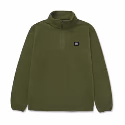 Caterpillar Cat Microfleece Quarter Zip Polyester Men's Green Sweatshirt - Green, XXL
