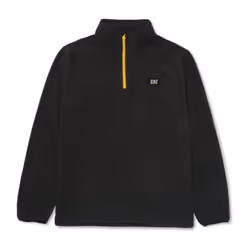 Caterpillar Cat Microfleece Quarter Zip Polyester Men's Black Sweatshirt - Black, S