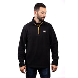 Caterpillar Cat Microfleece Quarter Zip Polyester Men's Black Sweatshirt - Black, XL