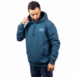 Caterpillar Trademark Banner Cotton Men's Blue Hooded Sweatshirt - Blue, XL