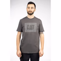 Caterpillar Graphic Cotton Men's Grey T-Shirt - Grey, XXL