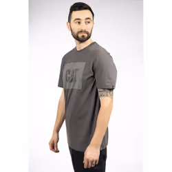 Caterpillar Graphic Cotton Men's Grey T-Shirt - Grey, XXL