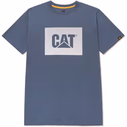 Caterpillar Graphic Cotton Men's Blue T-Shirt - Blue, XXL