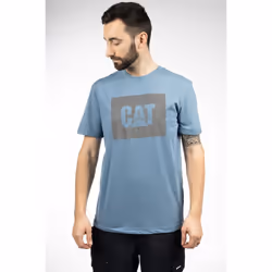 Caterpillar Graphic Cotton Men's Blue T-Shirt - Blue, L
