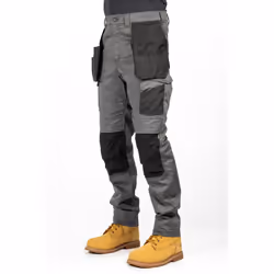 Caterpillar Essential Knee Pocket Stretch Holster Polyester Men's Grey Outdoor Trousers - Grey, 30