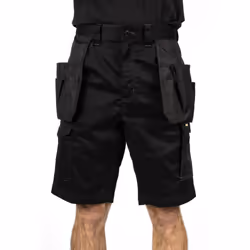 Caterpillar Essential Stretch Holster Polyester Men's Black Work Shorts - Black, 30