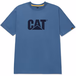 Caterpillar Trademark Logo Cotton Men's Blue T-Shirt - Blue, M