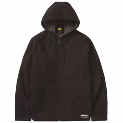 Caterpillar Hooded Sherpa Lined Men's Black Fleece Jacket - Black, L