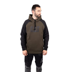 Caterpillar Raglan Cotton Men's Moss Hooded Sweatshirt - Not Specified, L