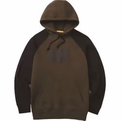 Caterpillar Raglan Cotton Men's Moss Hooded Sweatshirt - Not Specified, L