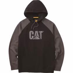 Caterpillar Raglan Cotton Men's Black Hooded Sweatshirt - Black, L