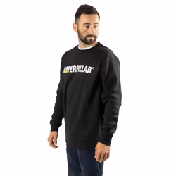 Caterpillar Midweight Crewneck Cotton Men's Black Sweatshirt - Black, XXXXL