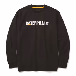 Caterpillar Midweight Crewneck Cotton Men's Black Sweatshirt - Black, XXXXL