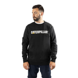 Caterpillar Midweight Crewneck Cotton Men's Black Sweatshirt - Black, M