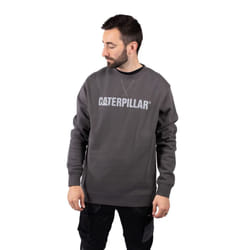 Caterpillar Midweight Crewneck Cotton Men's Grey Sweatshirt - Grey, XXL
