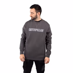 Caterpillar Midweight Crewneck Cotton Men's Grey Sweatshirt - Grey, XL