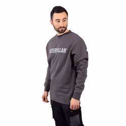 Caterpillar Midweight Crewneck Cotton Men's Grey Sweatshirt - Grey, XL