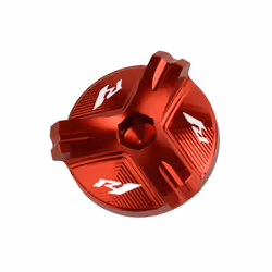 With LOGO R1 Motorcycle Aluminum Engine Plug Cap Oil Filter Cover For - Titanium