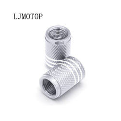 Motorcycle Accessorie Wheel Tire Valve Stem Caps CNC Airtight Covers For - 2 PCS Silver