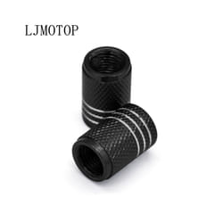Motorcycle Accessorie Wheel Tire Valve Stem Caps CNC Airtight Covers For - 2 PCS Black