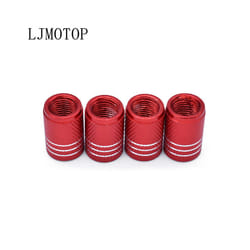 Motorcycle Accessorie Wheel Tire Valve Stem Caps CNC Airtight Covers For - 4 PCS Red
