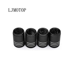 Motorcycle Accessorie Wheel Tire Valve Stem Caps CNC Airtight Covers For - 4 PCS Black