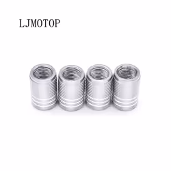 Motorcycle Accessorie Wheel Tire Valve Stem Caps CNC Airtight Covers For - 4 PCS Silver