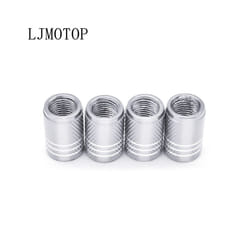 Motorcycle Accessorie Wheel Tire Valve Stem Caps CNC Airtight Covers For - 4 PCS Silver