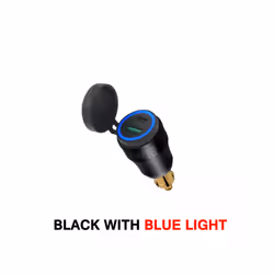 Motorcycle Aluminium DIN Hella Plug Dual USB Quick Charger Adapter LED - Blue Light Type-C