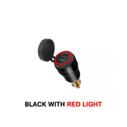 Motorcycle Aluminium DIN Hella Plug Dual USB Quick Charger Adapter LED - Red Light Type-C