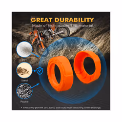 Motorcycle TPE Front Rear Wheel Bearing Protection Cap Guard Cover Protector - Rear Orange
