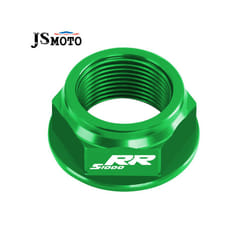 For BMW S1000R S1000RR CNC Swing Arm Pivot Shaft Nut Screw Bolt Protection - S1000RR Green