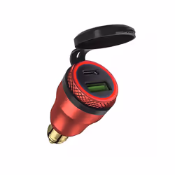 Dual USB Quick Charger DIN Hella Type C Digital Display Adapter For BMW - C Red-Red Light