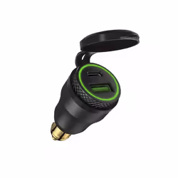 Dual USB Quick Charger DIN Hella Type C Digital Display Adapter For BMW - C Black Green