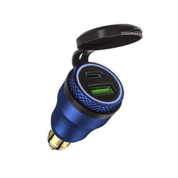 Dual USB Quick Charger DIN Hella Type C Digital Display Adapter For BMW - C Blue-Blue Light