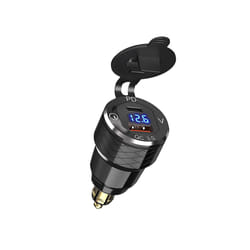 Dual USB Quick Charger DIN Hella Type C Digital Display Adapter For BMW - B Black Blue