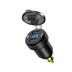 Dual USB Quick Charger DIN Hella Type C Digital Display Adapter For BMW - A Black Green