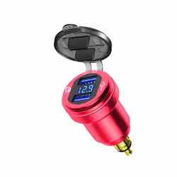 Dual USB Quick Charger DIN Hella Type C Digital Display Adapter For BMW - A Red-Blue screen