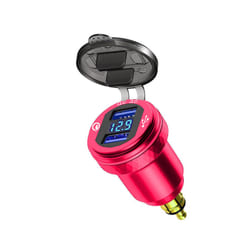 Dual USB Quick Charger DIN Hella Type C Digital Display Adapter For BMW - A Red-Blue screen
