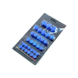30pcs/set Motorcycle Accessories Head Screw Nut Electroplated Cap Cover - Blue