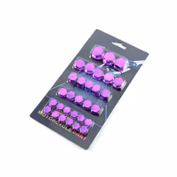 30pcs/set Motorcycle Accessories Head Screw Nut Electroplated Cap Cover - Purple