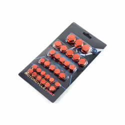 30pcs/set Motorcycle Accessories Head Screw Nut Electroplated Cap Cover - Red