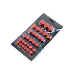 30pcs/set Motorcycle Accessories Head Screw Nut Electroplated Cap Cover - Red