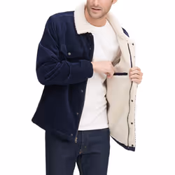 Levi's Men's Corduroy Sherpa Trucker Jacket  Navy  X-Large