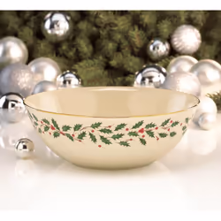 Lenox Holiday Serving Bowl  10.25""""  Red & Green