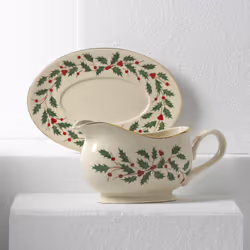 Lenox 843318 Holiday Gravy Boat and Stand  Christmas Hosting