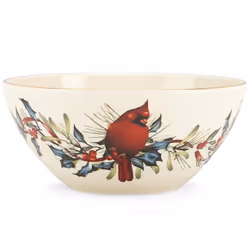 Lenox 7"""" Winter Greetings Bowl  Red & Green