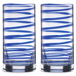 Kate Spade New York Charlotte Street 2-Piece Highball Glass Set  1 Count (Pack of 1)  Blue