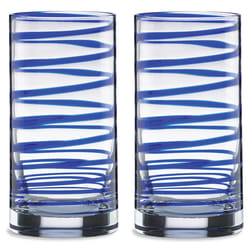 Kate Spade New York Charlotte Street 2-Piece Highball Glass Set  1 Count (Pack of 1)  Blue
